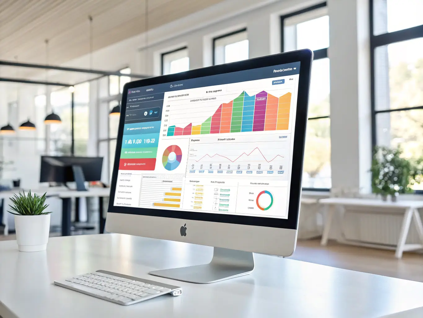 A focused close-up shot of the Salesforce interface, highlighting key dashboards and reporting features, symbolizing Kellman's expertise in CRM management.